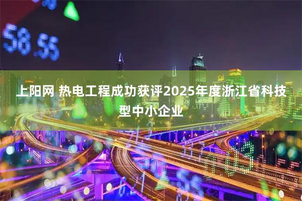 上阳网 热电工程成功获评2025年度浙江省科技型中小企业